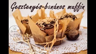 GyorsanSüti Gesztenyésbanános muffin  muffin papír készítése házilag DIY [upl. by Llewsor]