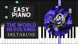 The World Revolving EASY Piano Tutorial  Deltarune [upl. by Sydalg]