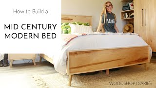 How to Build a Mid Century Modern BedFrom Plywood [upl. by Aitnahs289]