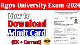 Rgpv admit card kaise nikale  Rgpv admit card exam  2024 [upl. by Tom]