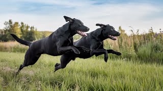 Two Black Dogs in Action [upl. by Sharia]