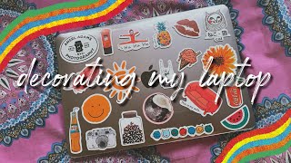 decorating my laptop with stickers  amazon haul [upl. by Brunn]