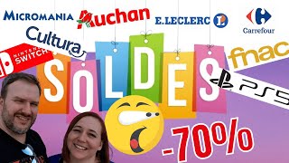 Soldes dété FNAC CULTURA MICROMANIA CARREFOUR LECLERC AUCHAN switch ps4 ps5 pop jeu video [upl. by Kurzawa]