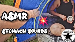 ASMR digestion of food stomach rumbling while on vacation in a tent [upl. by Ciro]