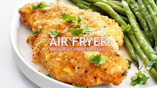 Crispy Air Fryer Breaded Chicken Breasts  Low Carb Deliciousness [upl. by Lamp]