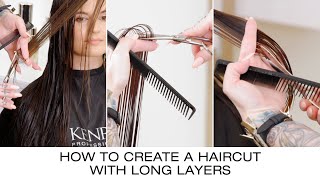 How to Create A Haircut with Long Layers  Hair Cutting Tutorial  Kenra Professional [upl. by Marlette993]