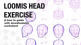 Unlock Drawing Mastery The Loomis Method for Heads  Free Worksheet [upl. by Annawat]