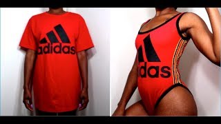 HOW TO DIY ADIDAS BODY SUIT 😻 Clothing Transformation  increesemypiece [upl. by Notecnirp752]