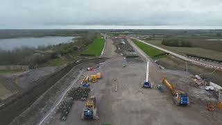 HS2 works by drone at Calvert Green and Great Moor Sailing Club [upl. by Aneeles]