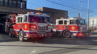 Paterson NJ Fire Dept Battalion 2 Engine 5 and Ladder 3 Responding out of the Riverside Firehouse [upl. by Dat967]