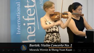 Bartók Violin Concerto No 2 I  Miranda Werner violin ShengYuan Kuan piano [upl. by Eerbua]