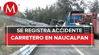 Vuelca un tráiler sobre la carretera ChamapaLechería en Naucalpan Edomex [upl. by Asilem]