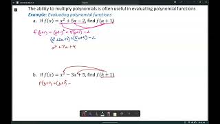 Alg II  54 Part 3  Evaluating Polynomial Functions [upl. by Euqinorev845]