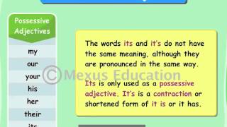 Possessive Adjectives  English Grammar  iken  ikenedu  ikenApp [upl. by Legnalos]