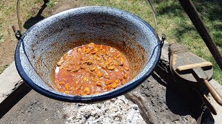 Vaddisznó pörkölt bográcsban fűszeres burgonyával Szoky konyhája [upl. by Goran]