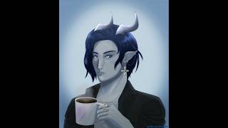 Lucan OC speedpaint art digitalart noaiart drawing tiefling speedpaint fantasyart short [upl. by Martie230]