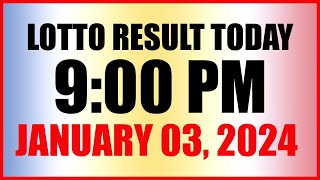 Lotto Result Today 9pm Draw January 3 2024 Swertres Ez2 Pcso [upl. by Eldora]