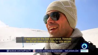 Iran Snow fun in AbAli ski resort دوستداران برف در پيست اسكي آبعلي ايران [upl. by Kiele]