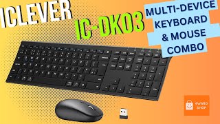 iClever DK03 Bluetooth Multi Device Keyboard and Mouse Combo  Wireless amp Rechargeable [upl. by Groome]