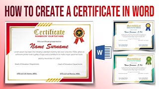 How to Create a Certificate in Word [upl. by Davey]