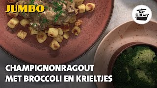 Wat eten we Champignonragout met broccoli en krieltjes [upl. by Sabba]