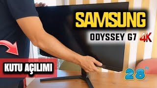 Samsung Odyssey G7 Monitor Unboxing  Odyssey G7 Unboxing  28 inch UHD 1ms 144Hz HDR400 GSync [upl. by Bear520]