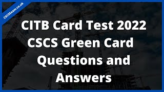 CSCS Mock Test for Labourers 2023  New 50 Questions amp Answers  CiTB Green Card Test 2022 [upl. by Jarib]