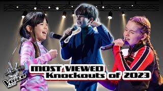 TOP 5  MOST viewed KNOCKOUTS of 2023  The Voice Kids [upl. by Attikin]