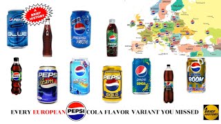 Every EUROPEAN PEPSI Cola Flavor Variant You Missed A Brief History Ice Cream GINGA Gold FRESH Blue [upl. by Ahsenot]