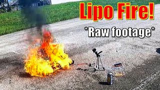 Lipo Battery Fire Explosion Shortened footage amp Slo Mo [upl. by Wernick]