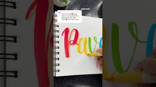 Lettering our subscribers name 💖 shorts calligraphy brushpen nameart [upl. by Athalla]