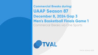 Commercial Breaks of One Sports during UAAP S87 Mens Basketball Finals G1  December 8 2024 Gap 3 [upl. by Dlabihcra]