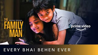 Every Bhai Behen Ever  The Family Man Scene  Atharv and Dhriti  Amazon Prime Video [upl. by Odlopoel]