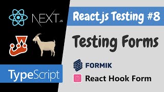 Testing React Forms  React Testing Library  Reactjs Testing Tutorial 8 [upl. by Jones]