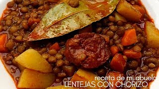 Lentejas con chorizo 🍲😜 Receta de la abuela [upl. by Matthew103]