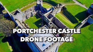 Portchester Castle UK Drone Footage in Spectacular 4K [upl. by Nawiat354]