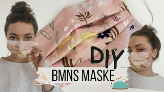 ✂️ BMNS Maske  Behelfs Mundschutz nähen DIY TUTORIAL [upl. by Oiromed]