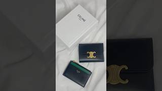 Unbox the celine Triomphe compact wallet with me 🥰 celine triomphe shorts [upl. by Aneela]