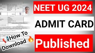 NEET 2024 Admit card Released NTA Official Informationneetexam2024neet2024ntaneet2024 [upl. by Anovahs]