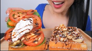 WAFFLES ASMR EATING SOUNDS LIGHT WHISPERS  SASASMR [upl. by Eniron]