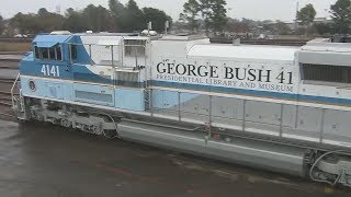 George HW Bush train leaves carrying body of 41st President [upl. by Reedy772]