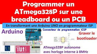 Programmer un ATmega328P sur une breadboard ou un PCB en utilisant une carte Arduino UNO en mode ISP [upl. by Maddy887]