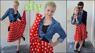 Spódnica z koła Jak uszyć spódnicę na lata 50te CZ IIHow to make a full circle skirt DIY CZ II [upl. by Papert851]