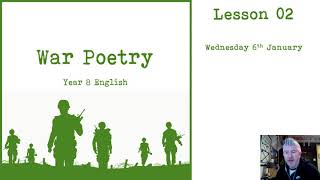 War Poetry Lesson 02 [upl. by Press]