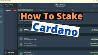 How to Stake Cardano Using Daedalus Wallet [upl. by Muraida733]