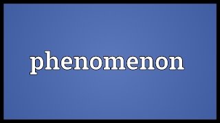 Phenomenon Meaning [upl. by Elokcin]