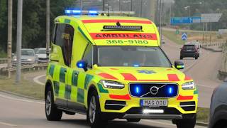 KARLSKRONA AMBULANS 9180 region blekinge i utryckning rettungswagen auf Einsatzfahrt [upl. by Dranyar]