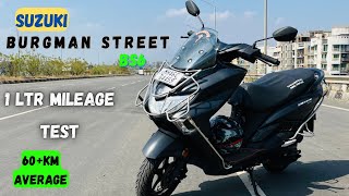 Suzuki Burgman Street  1 LTR Mileage Test  कितना देती है [upl. by Esydnac]