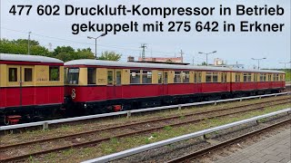 477 602 DruckluftKompressorLauf in Erkner gekuppelt mit 275 642 [upl. by Aniehs]