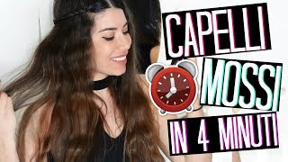 CAPELLI MOSSI FACILISSIMI SENZA PIASTRAFERRO IN 4 MINUTI ⏰🌟EASY BEACH WAVES 2018  Adriana Spink [upl. by Simona]